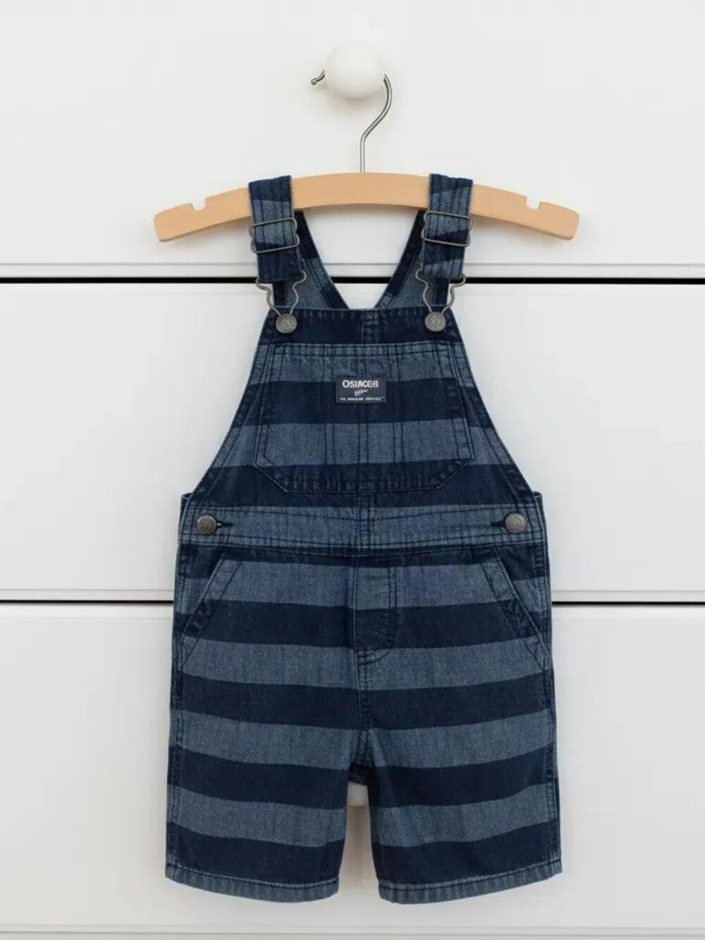 OshKosh Lightweight Blue Stripe Shortalls 24 Months